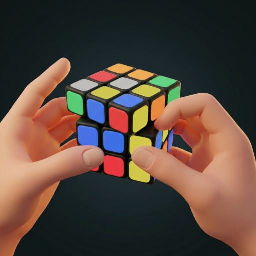 Hands turning the Rubik's Cube
